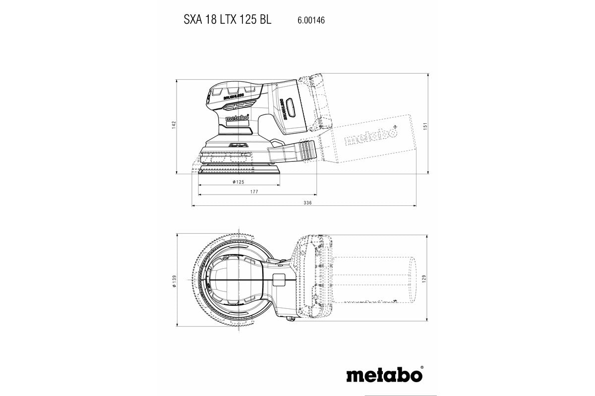 Metabo Akku-Exzenterschleifer SXA 18 LTX 125 BL