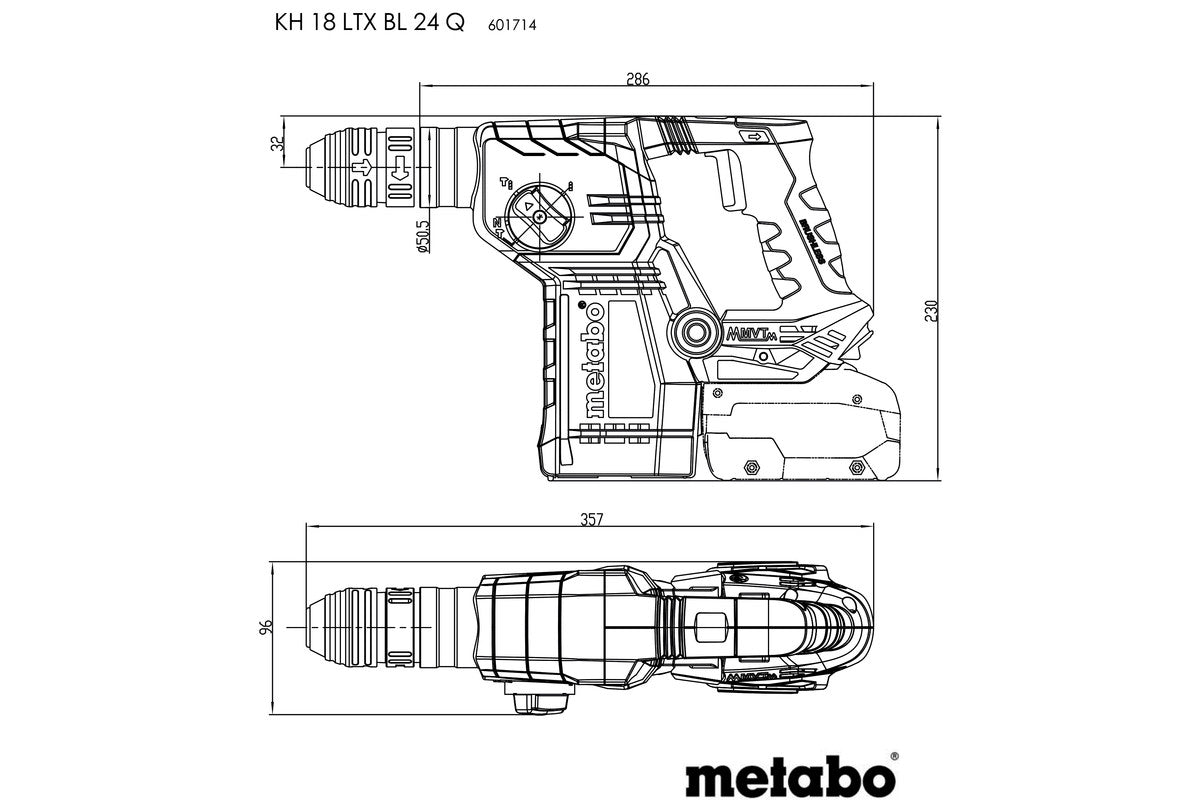 Metabo Akku-Kombihammer 2,2 Joule KH 18 LTX