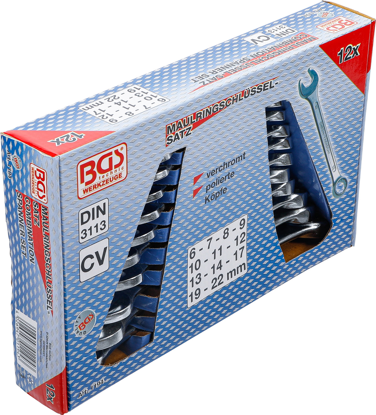 BGS Maul-Ringschlüssel-Satz | SW 6-22 mm | 12 teilig