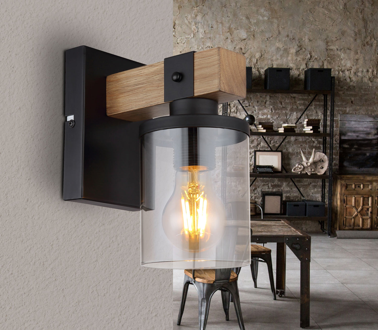 Lila Wandleuchte schwarz