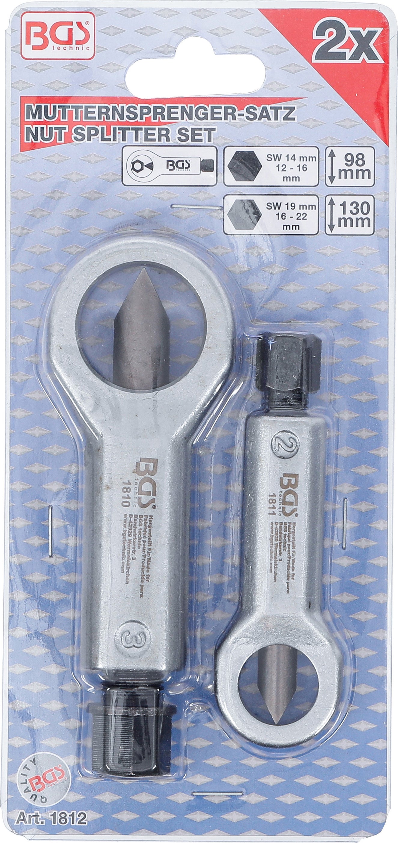 BGS Mutternsprenger-Satz | 12 - 16 mm / 16 - 22 mm | 2 teilig