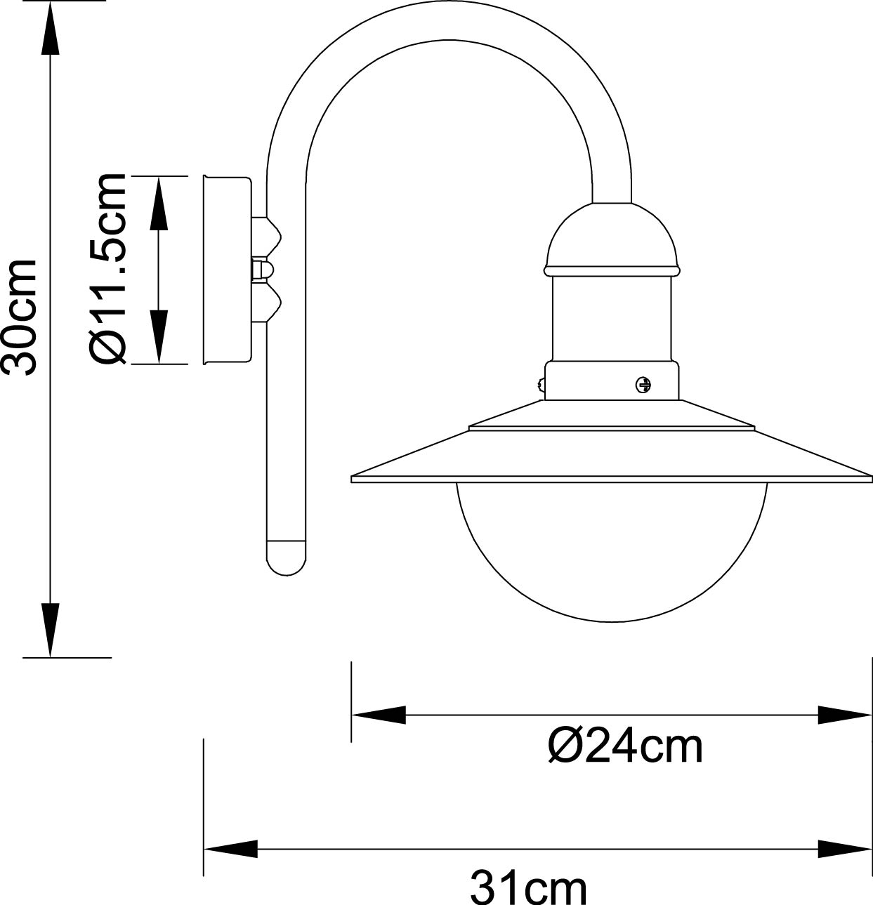 Linda Außenleuchte Edelstahl