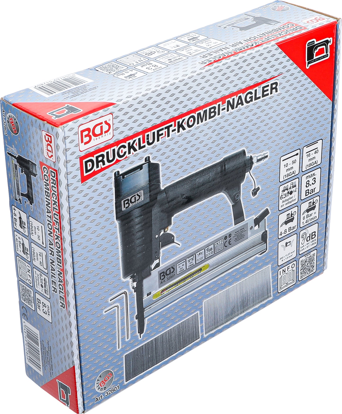 BGS Druckluft-Kombi-Nagler bis 50mm