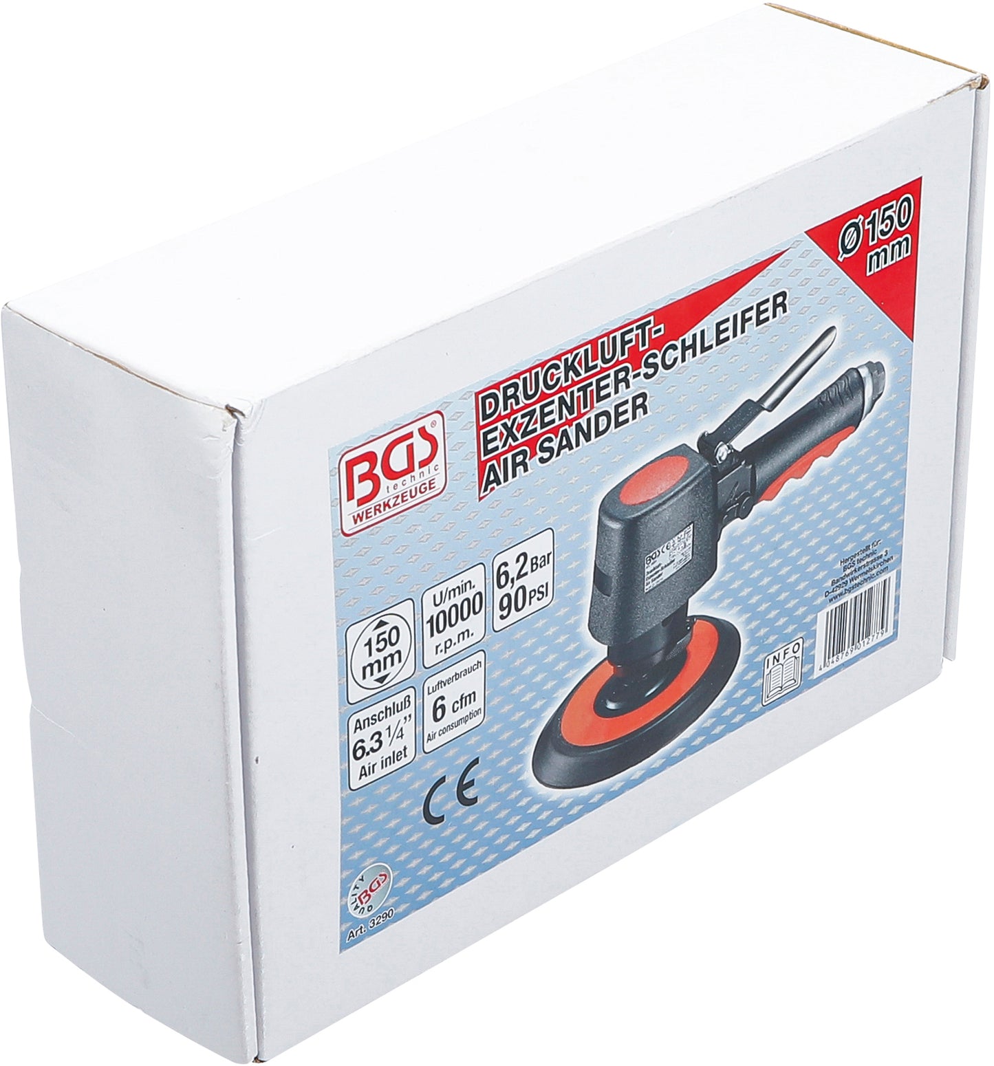 BGS Druckluft-Exzenterschleifer 150 mm Klettaufnahme
