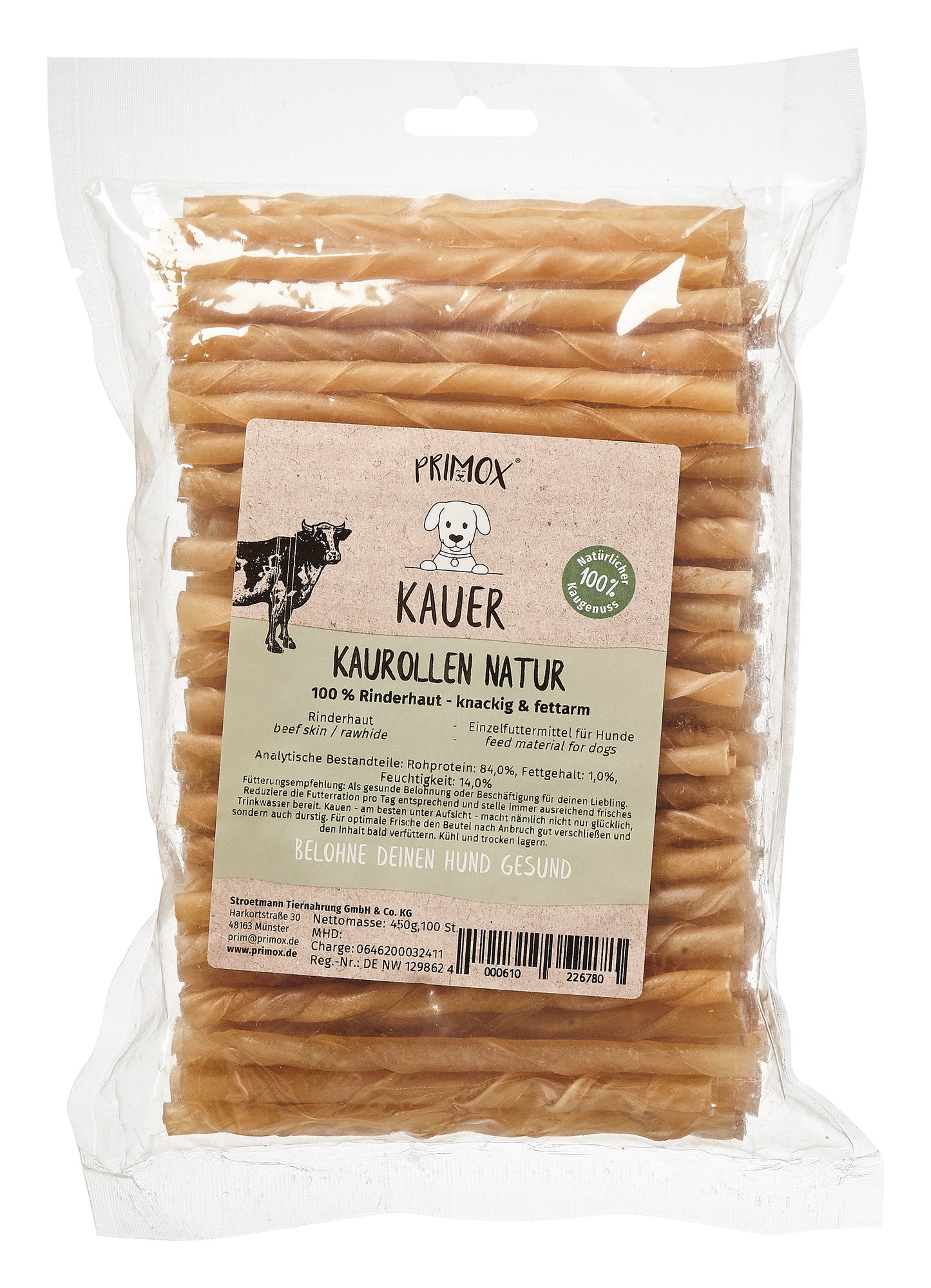 Primox Kauartikel Kaurolle gedreht, natur 7-8mm*