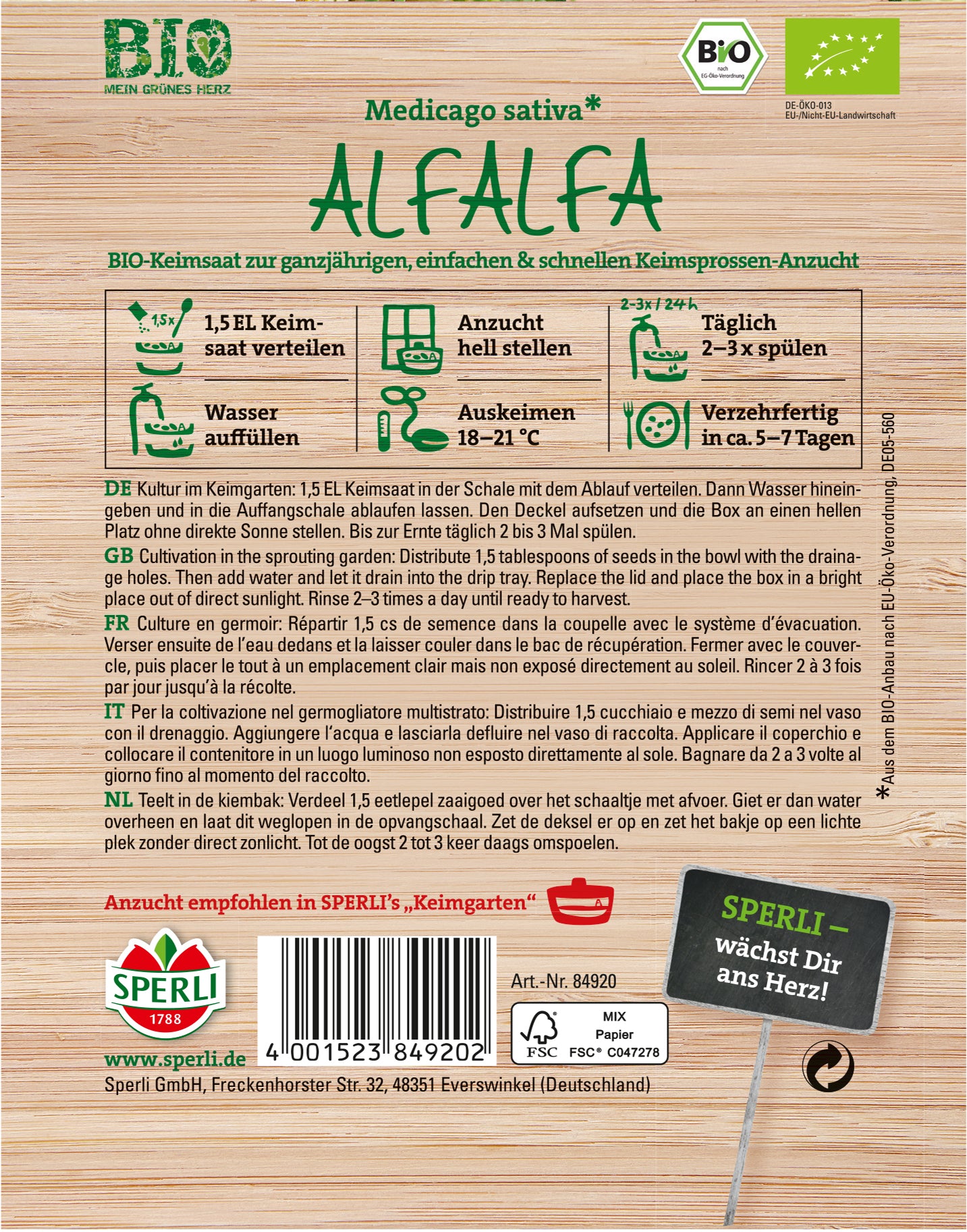 Keimsprossen Alfalfa