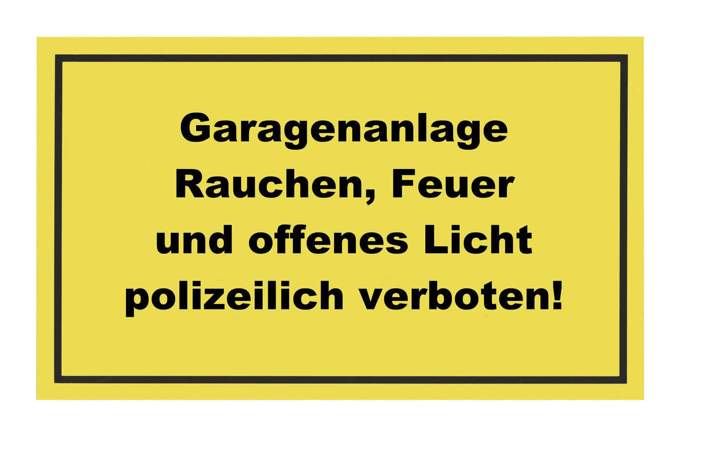 Schild Garagenanlage 400x250 mm, Kunststoff, gelb
