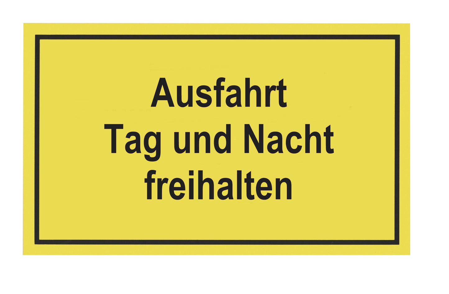 Schild Ausfahrt Tag/Nacht frei 400x250 mm, Kunststoff, gelb