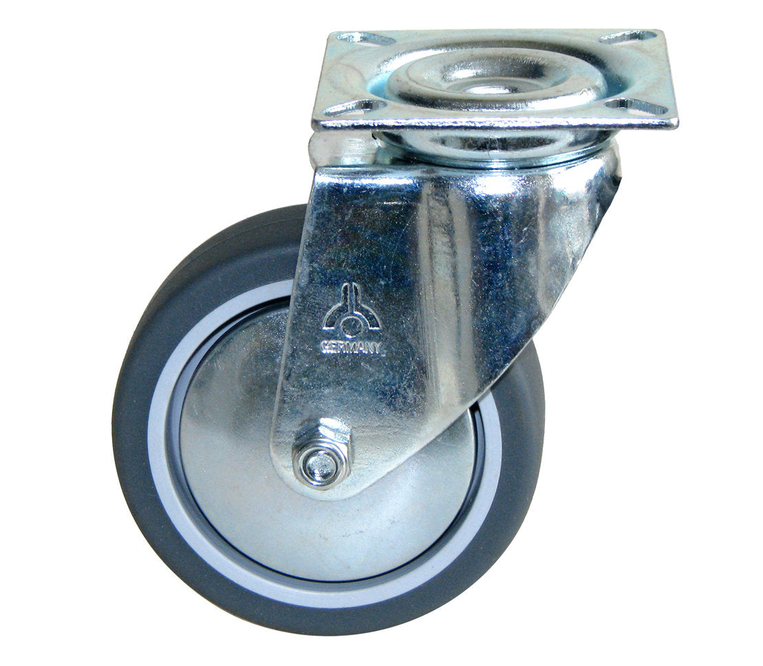 Apparate-Lenkrolle, TPE-Lauffläche, 75x25 mm, Tragkr. 50 kg Platte 60x60 mm