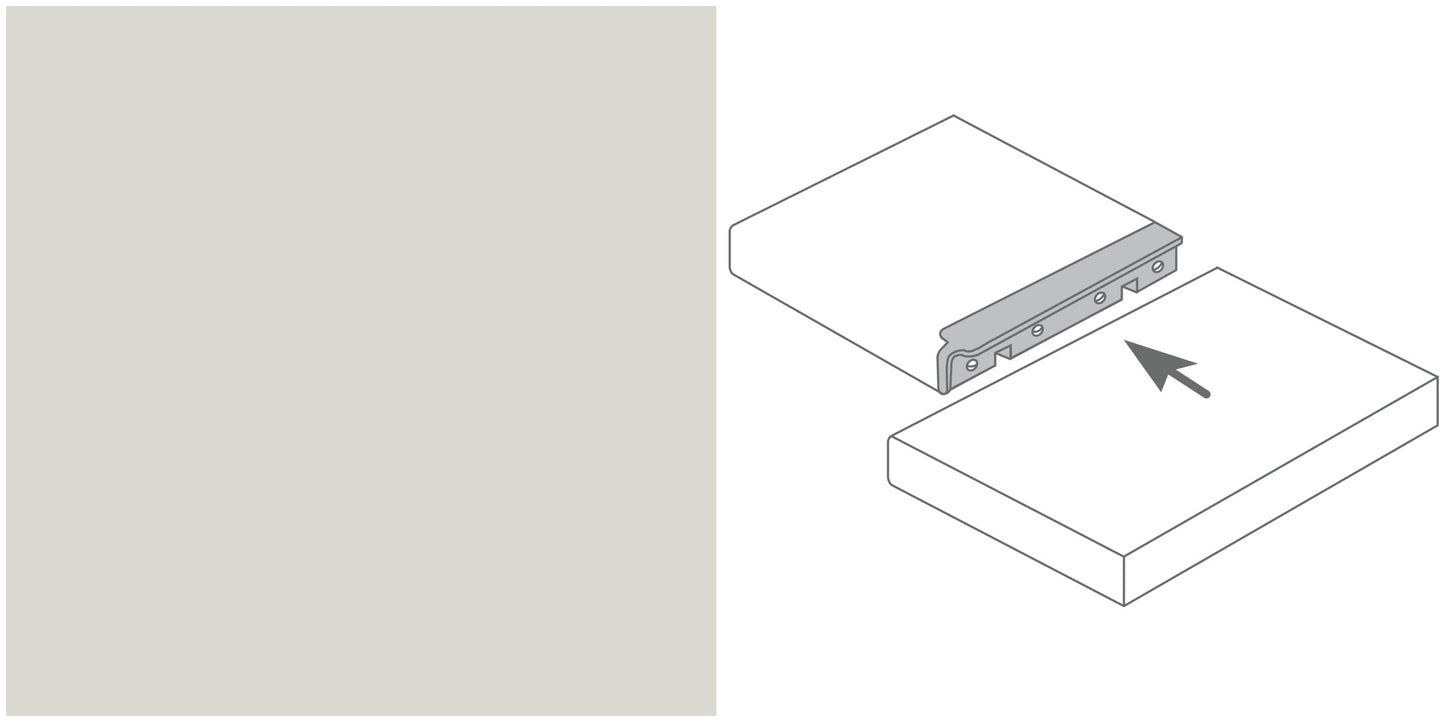 Arbeitsplatten Eckverbindungsleiste 600x17x40mm | silber