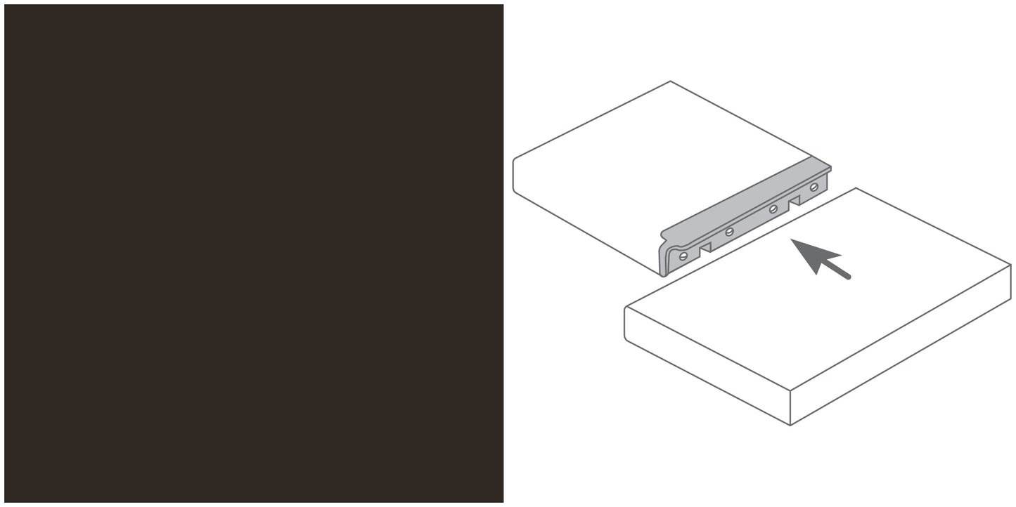 Arbeitsplatten Eckverbindungsleiste 600x17x40mm | Brüniert