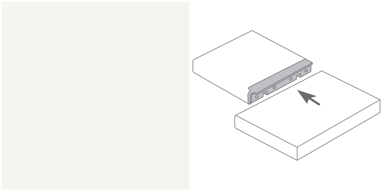 Arbeitsplatten Eckverbindungsleiste 600x17x40mm | weiß