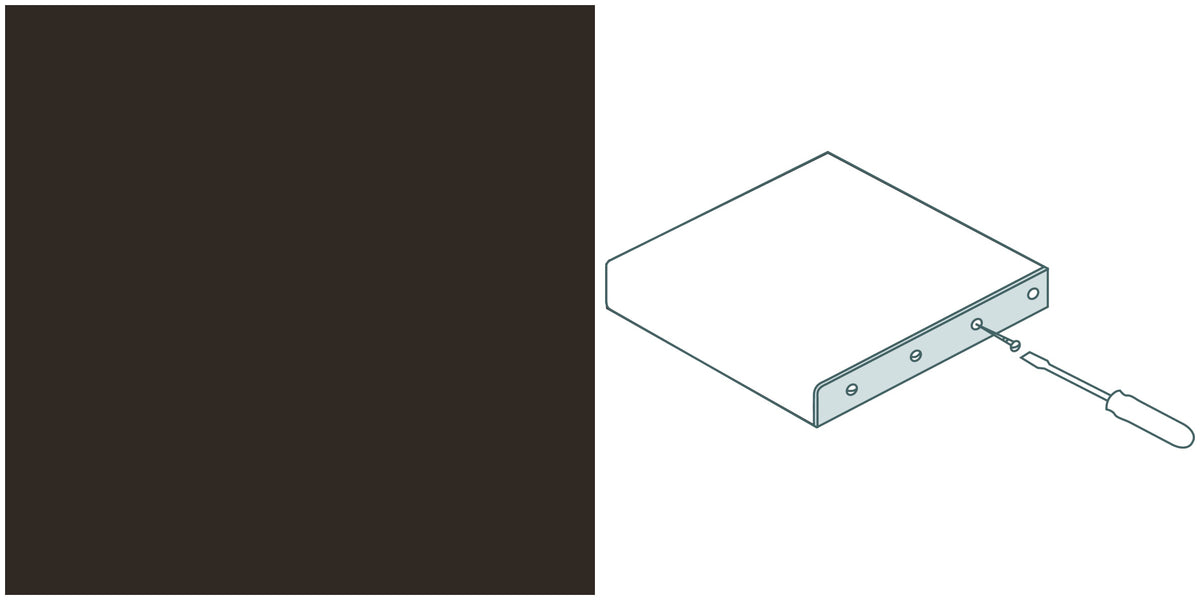Arbeitsplatten Endschutzleiste 600x4x40 mm | brüniert