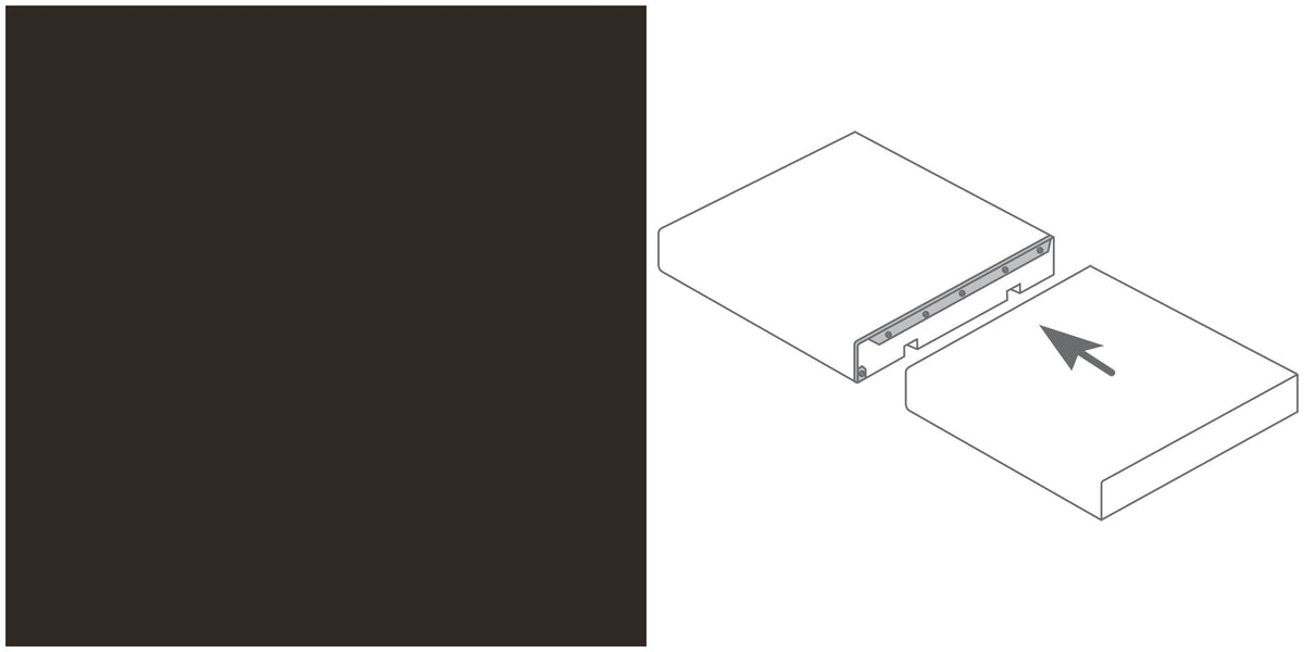 Arbeitsplatten Pilzprofilleiste 600x12x40 mm | brüniert