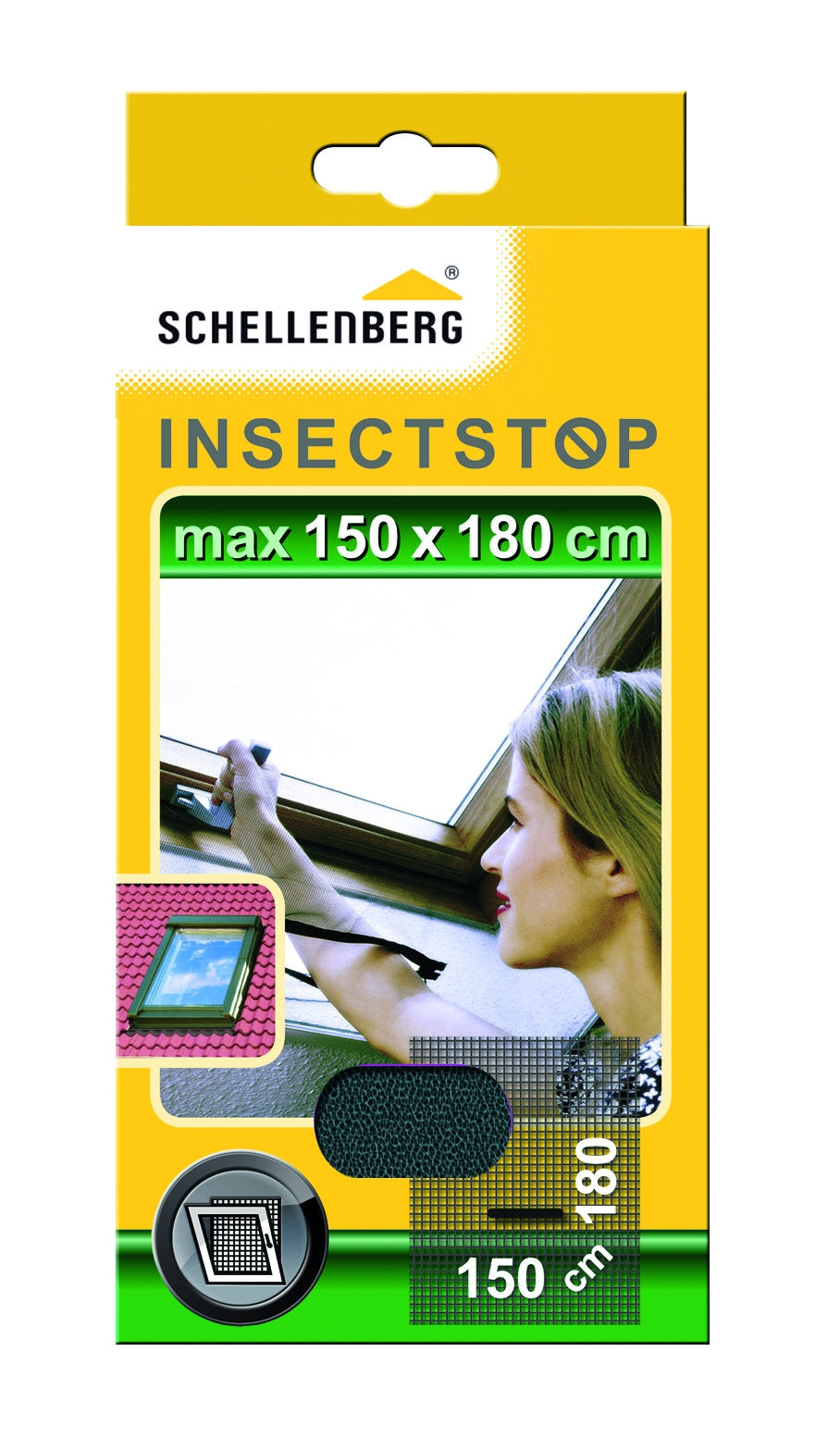 Schellenberg Fliegengitter für Dachfenster mit Reißverschluss 150 x 180 cm | anthrazit