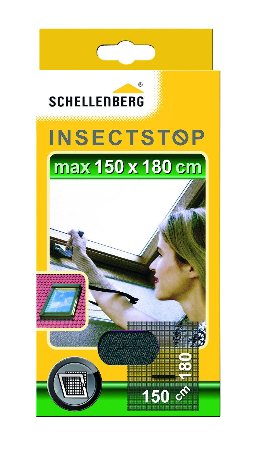 Schellenberg Fliegengitter für Dachfenster mit Reißverschluss 150 x 180 cm | anthrazit