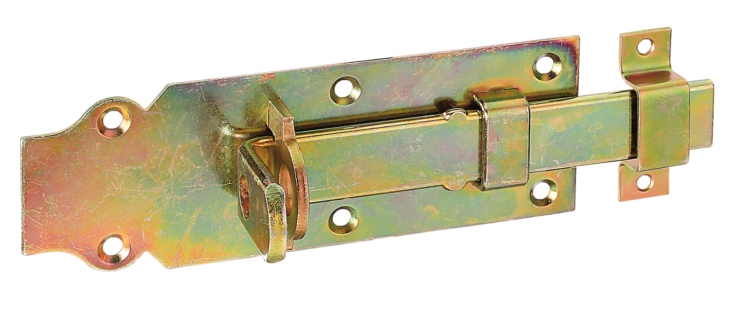 Schlossriegel 160 mm für Stalltür, Gartentor gelbverzinkt 160x56x22 mm