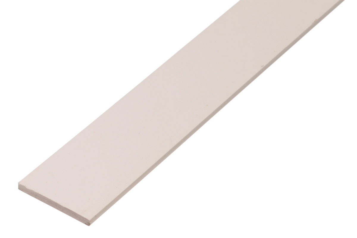 Flachstange Kunststoff weiß, 25x2 mm, 1m Kunststoff weiß