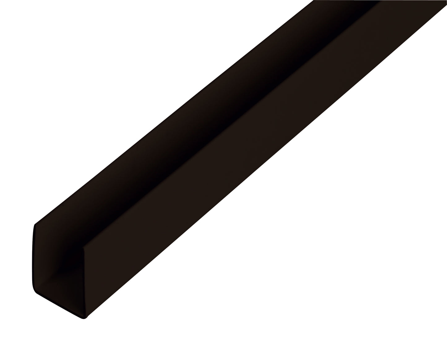 U-Profil Kunststoff schwarz, 18x10x1 mm, 1m 18x10x1 mm, 1m