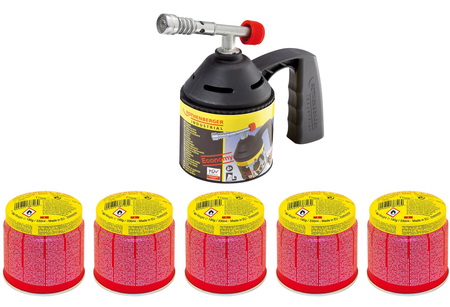 Rothenberger LÖTLAMPEN-SET+ 5 KART.C200 ABN.30