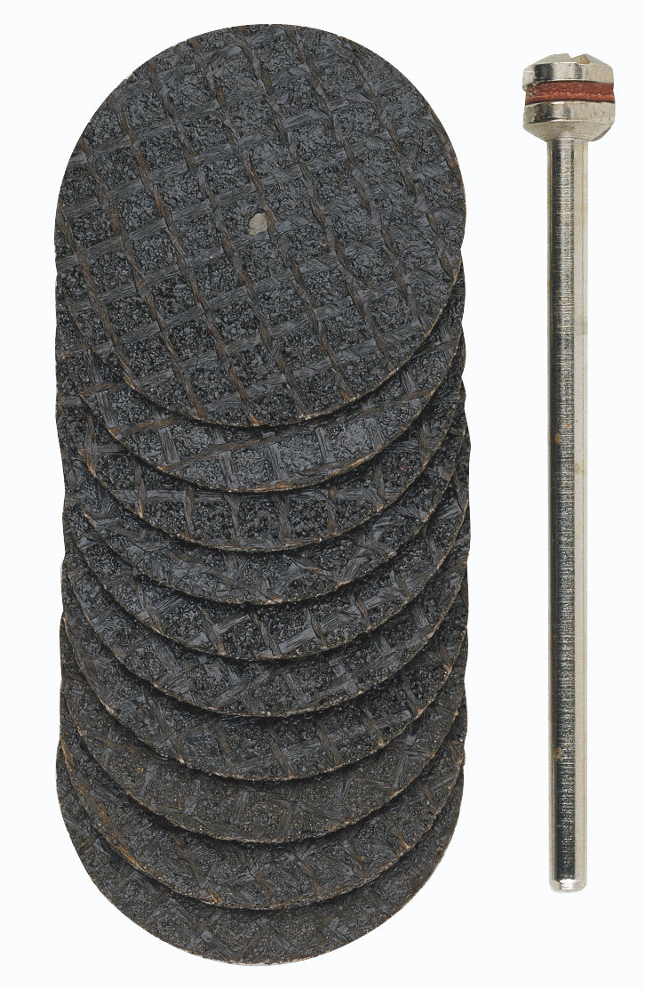 PROXXON-Trennscheiben mit Gewebe, Ø 22 mm, 10 Stück + 1 Träger