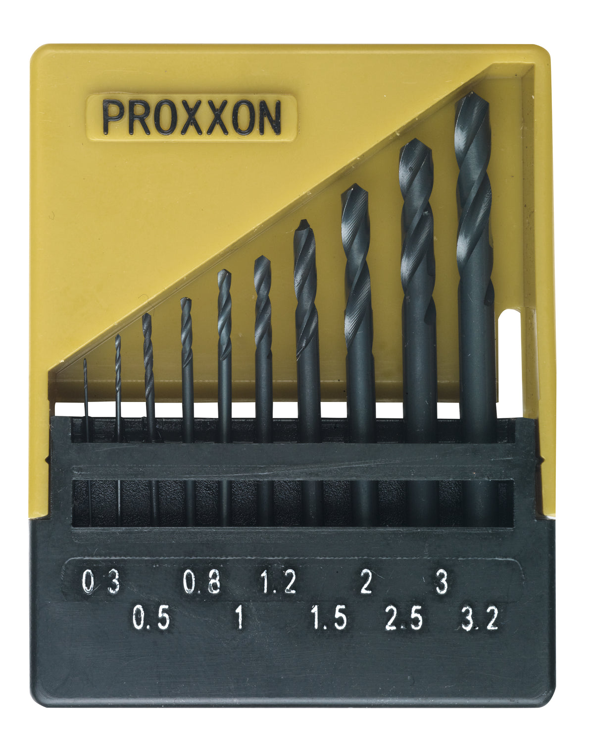 PROXXON-HSS Spiralbohrersatz, DIN 338, 0,3 bis 3,2 mm (10-teilig)