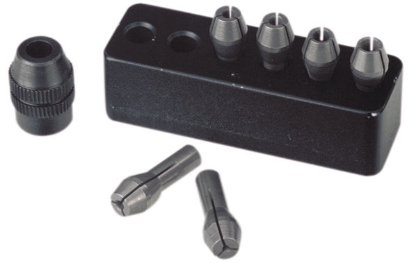 PROXXON-MICROMOT-Stahlspannzangen, 6 Stück von 1 bis 3,2 mm, mit Halter