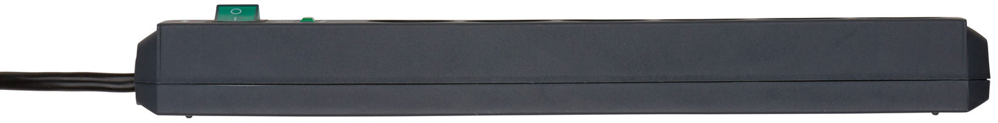 Eco-Line 6fach Leiste anthrazit *DE* 1,5m H05VV-F3G1,5 Ü-Schutz,Schalter schwarz, ca.1.5m H05VV-F3G1.5