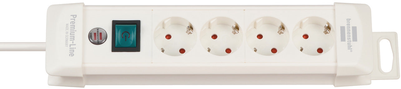 Premium-Line 4fach weiss *DE* 1,8m H05VV-F3G1,5 mit Schalter 1,8m H05VV-F3G1,5 mit Schalter
