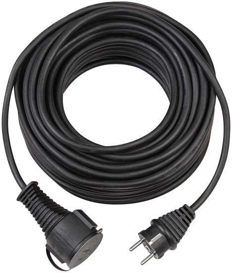 Verl.-Kabel BREMAXX 10m schwarz matt N05V3V3-F3G1,5 - Stecker u. Kupplung