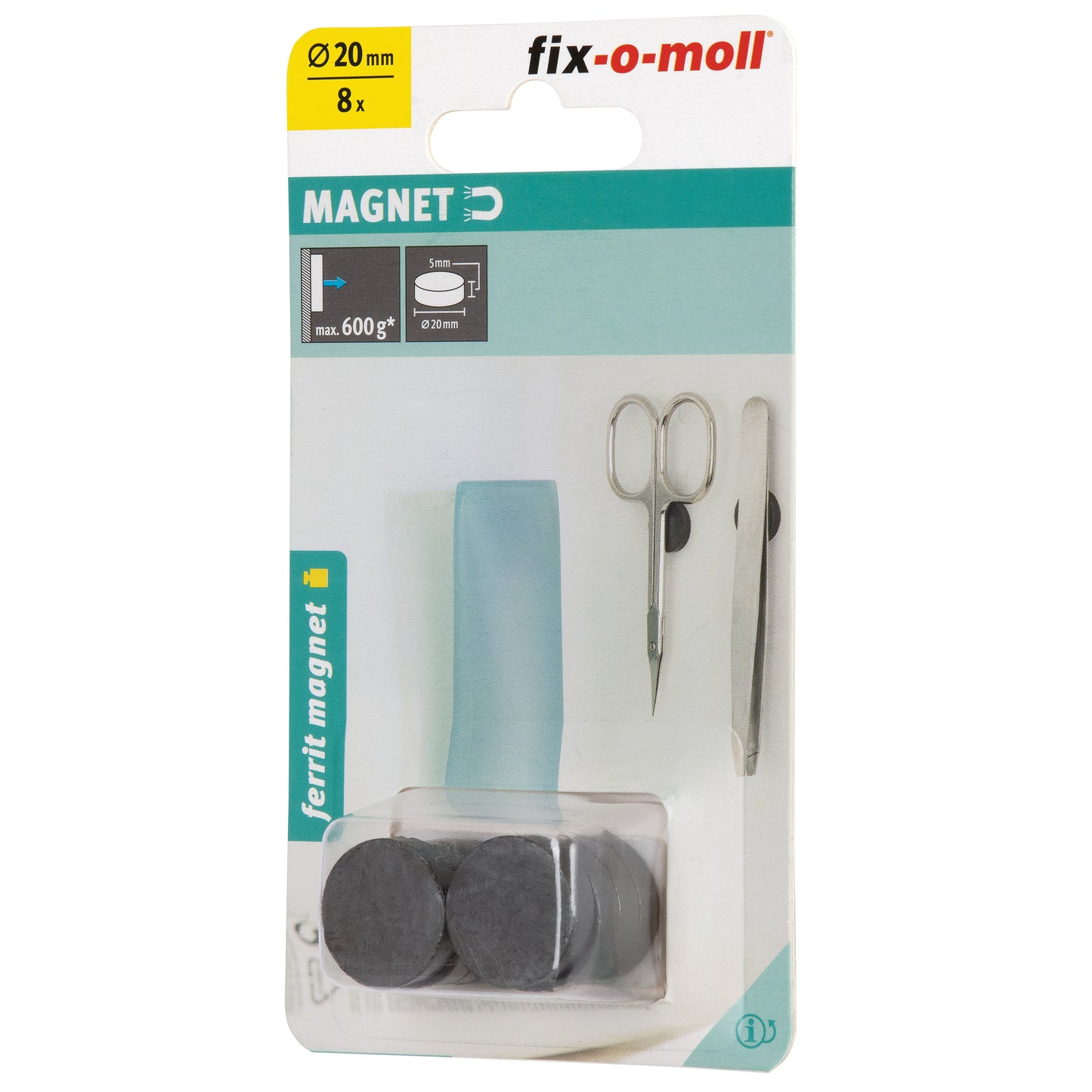 Magnetscheibe Ferrit schw. 20mm H5mm 8St