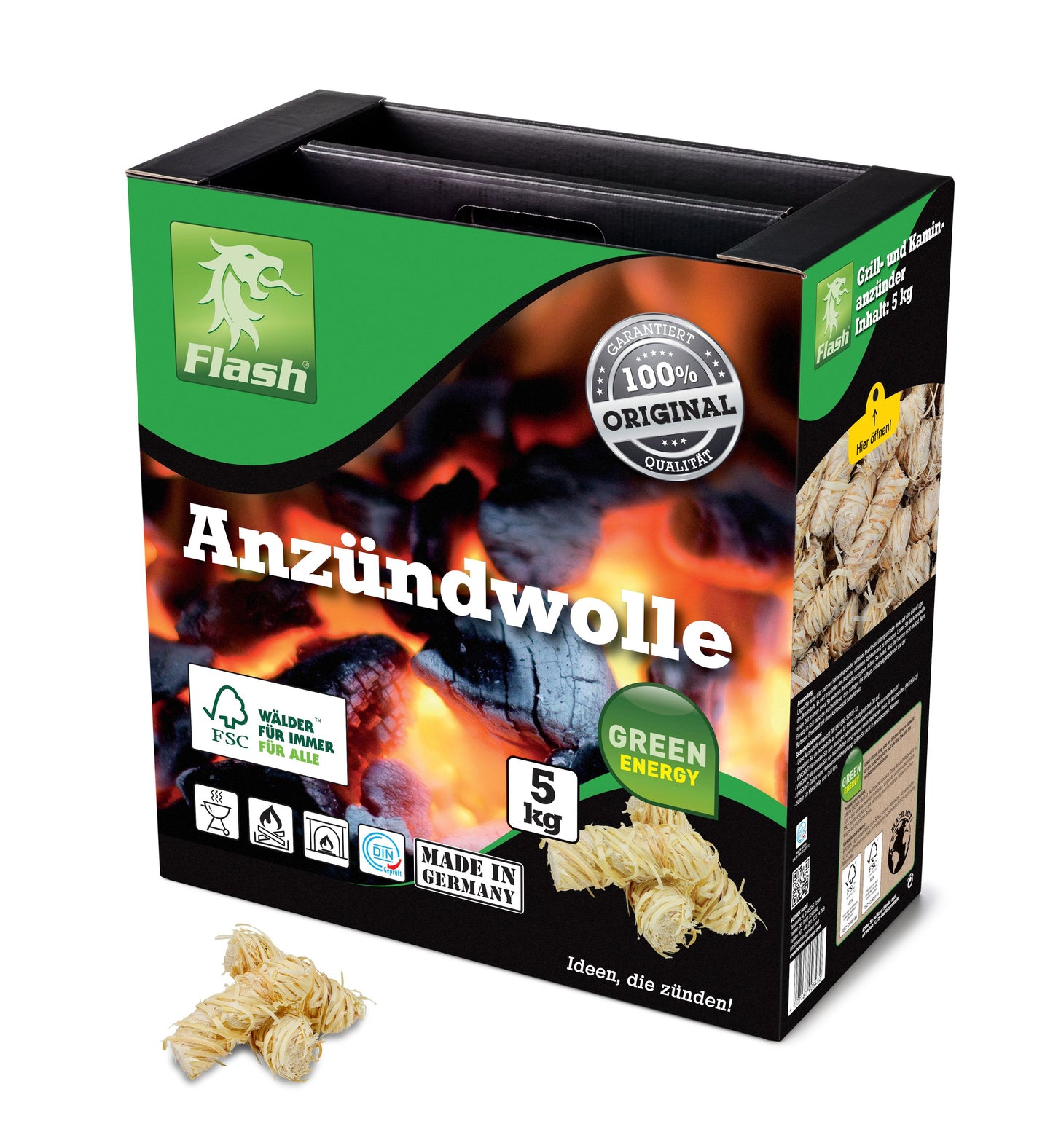 FLASH Anzündwolle 5 kg Koffer