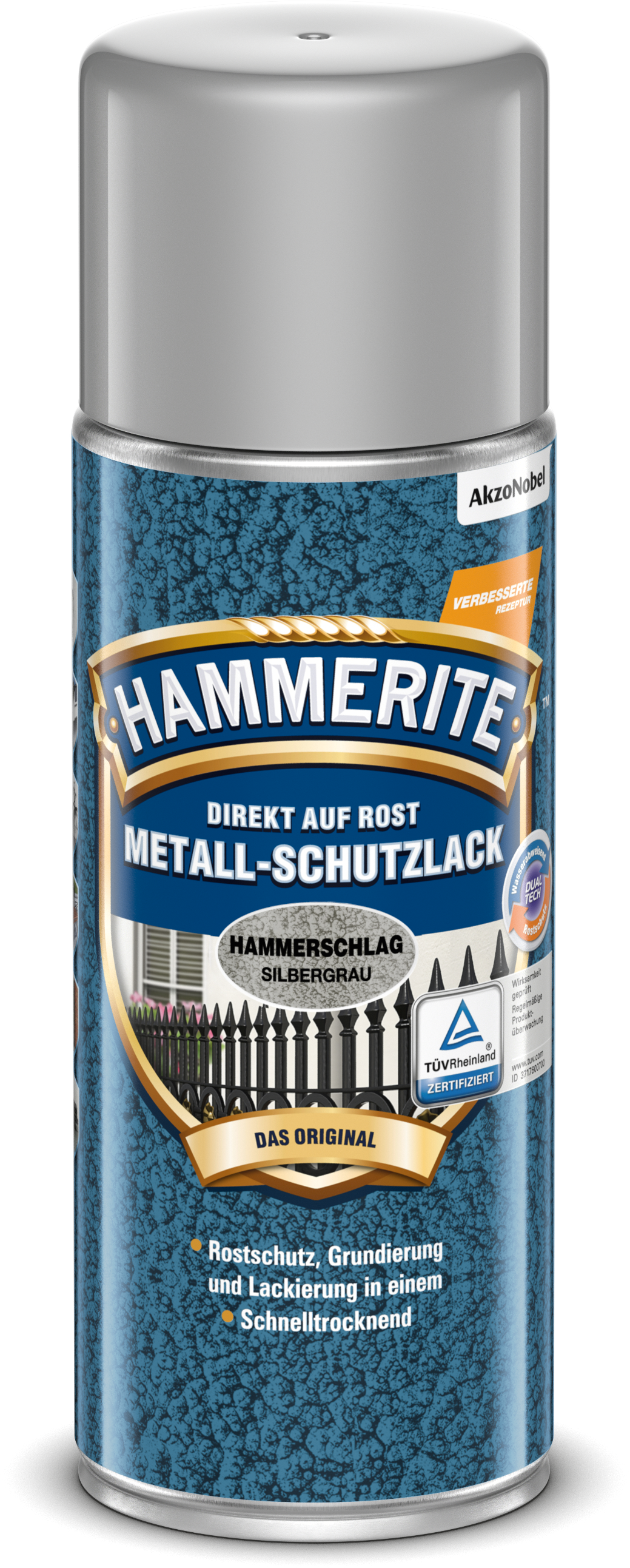 Hammerite Metallschutz-Sprühlack "Hammerschlag" 400ml | Silbergrau