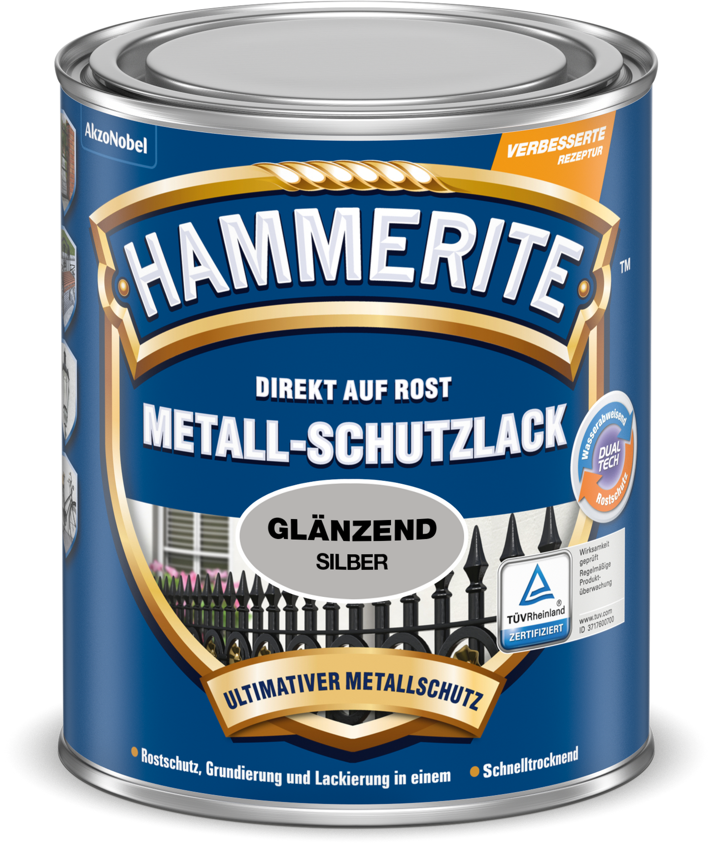 Hammerite Metallschutzlack 250ml | Silber glänzend