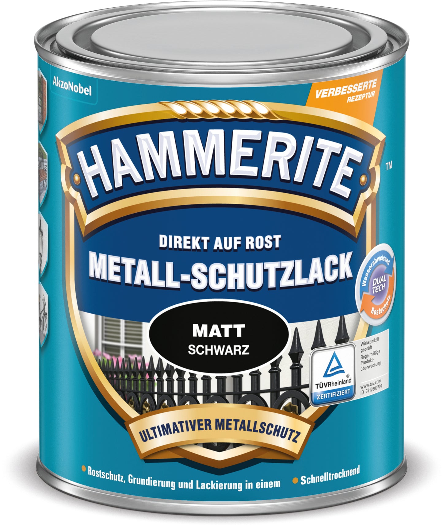 Hammerite Metall-Schutzlack 750ml | Matt Schwarz