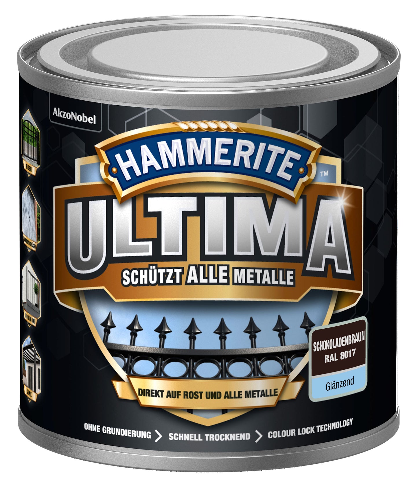 Hammerite Metall-Schutzlack ULTIMA 250ml | Schokoladenbraun RAL8017