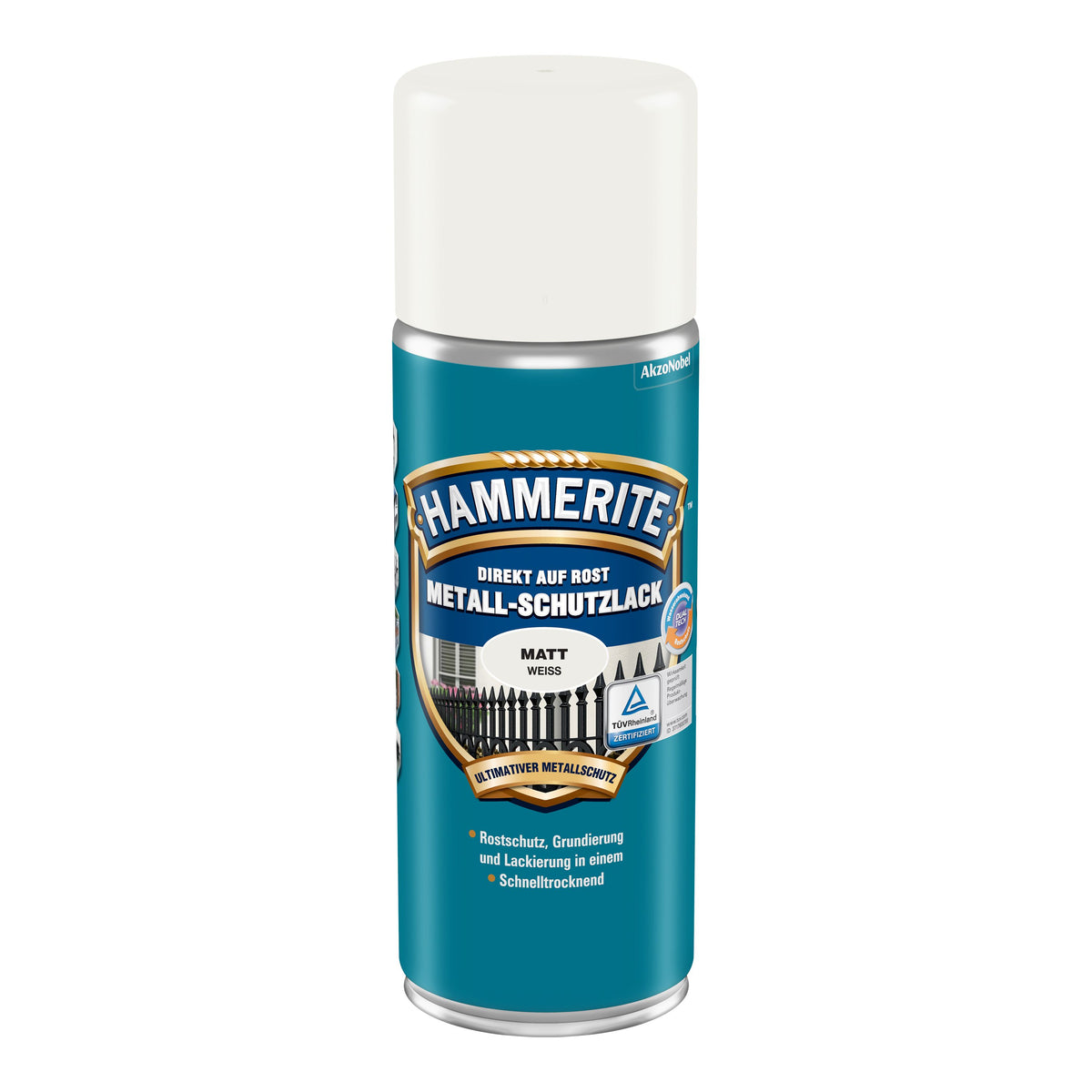 Hammerite Metall-Schutzlack Spraydose 400ml | Matt Weiß