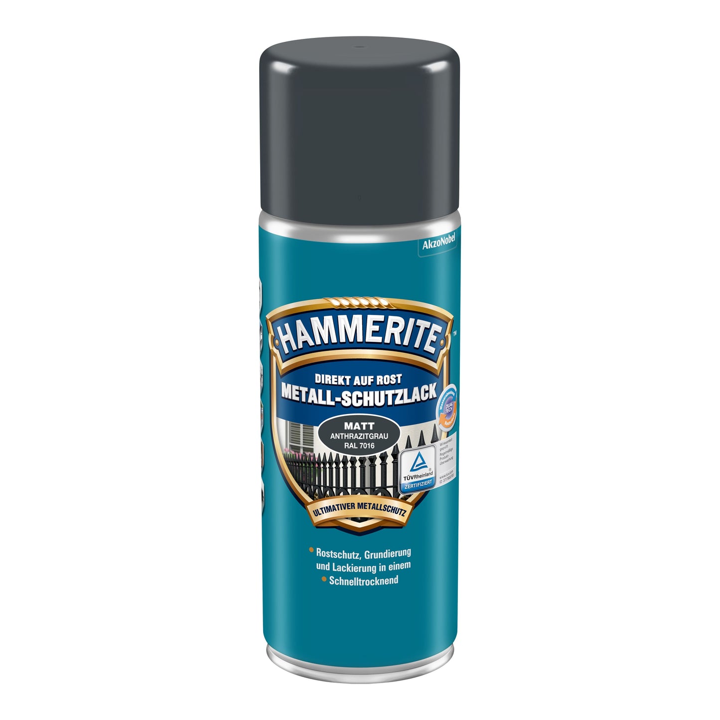 Hammerite Metall-Schutzlack Spraydose 400ml | Matt Anthrazitgrau