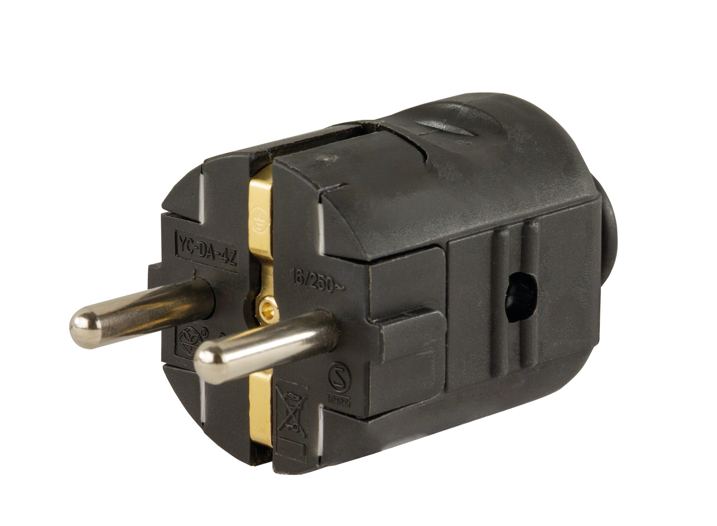 Schutzkontakt-Stecker | Kunststoff | IP20 | Schwarz