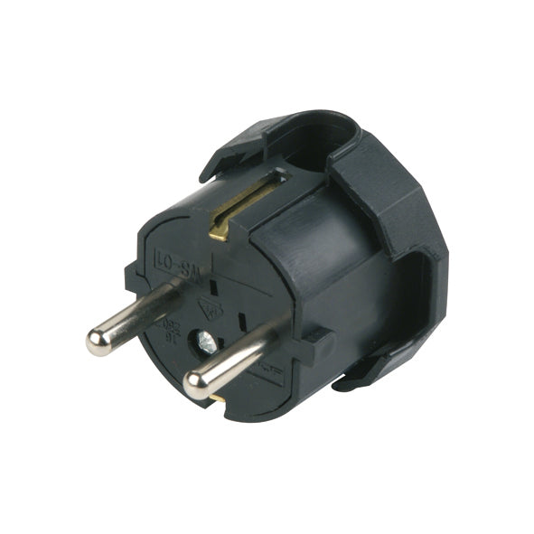 Schutzkontakt-Winkelstecker | Kunststoff | Schwarz