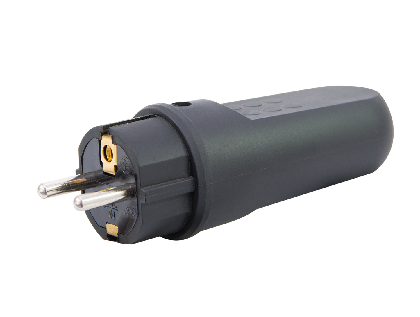 Schutzkontakt-Stecker | Gummi | IP44 | Schwarz