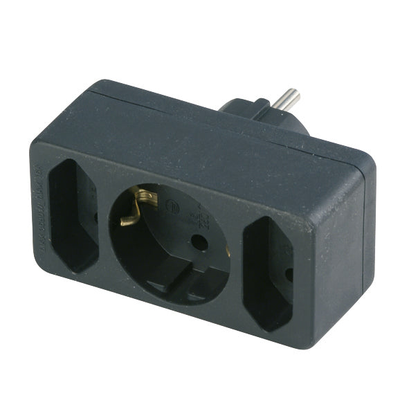 Übergangsstecker | 2+1-fach | Schwarz