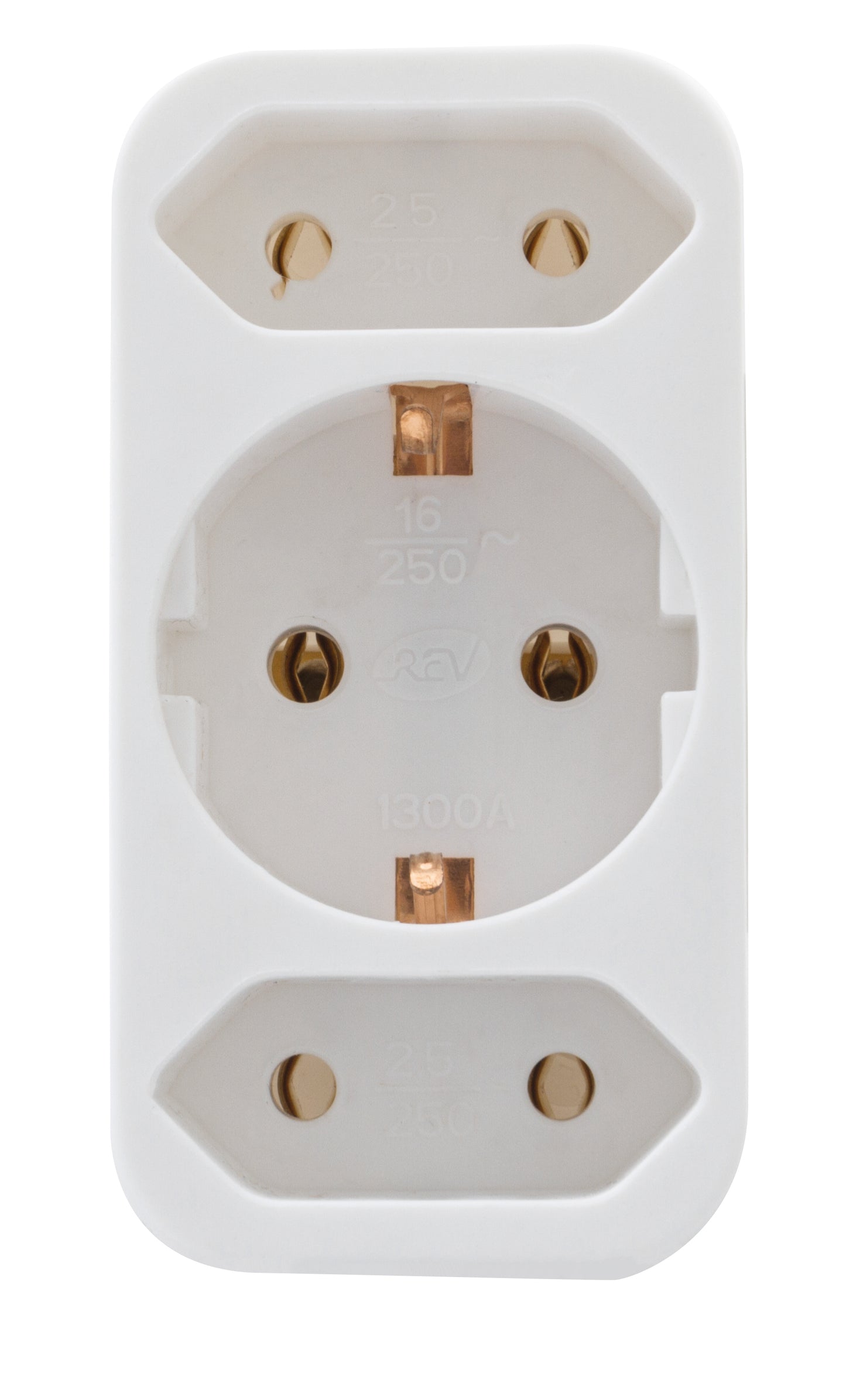 Übergangsstecker | 2+1-fach | Weiß