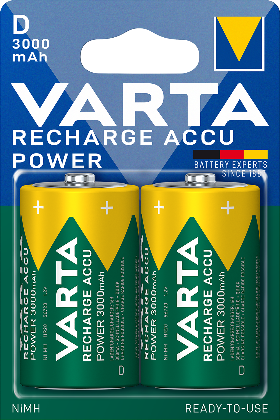 VARTA RECH.ACCU Power D 3000mAh Blister 2