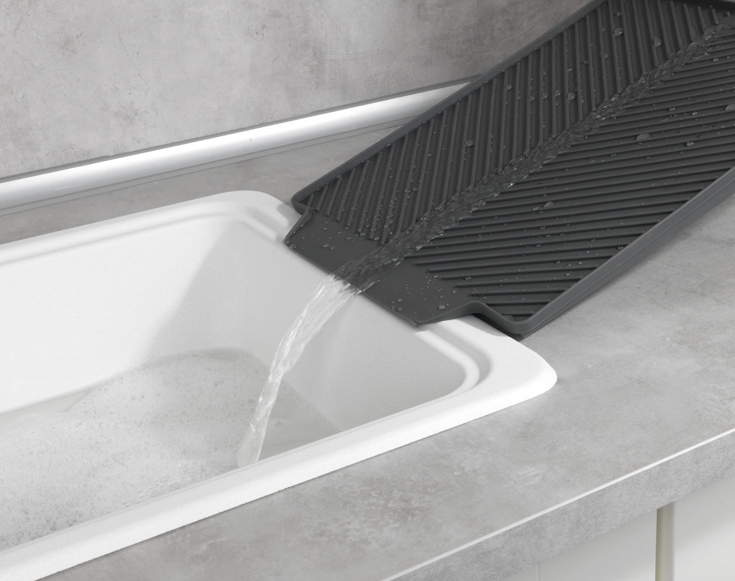 Wenko Abtropfmatte Linea 40x30x3cm grau