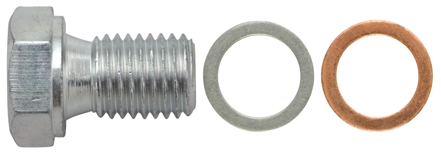 Ölablassschraube M12 x 1,5 x 18 mit Dichtring, Stahl verzinkt