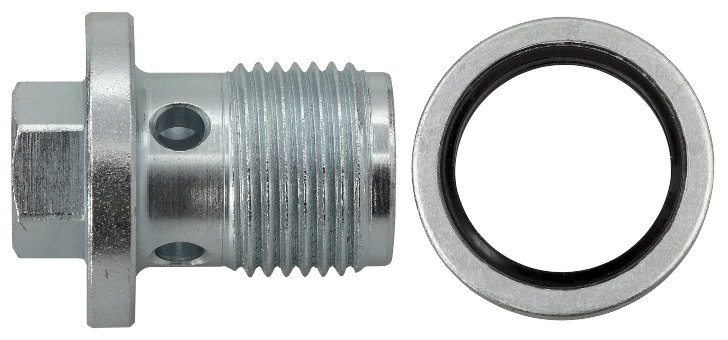 Ölablassschraube M18 x 1,5 x 21 mit Dichtring, Stahl verzinkt