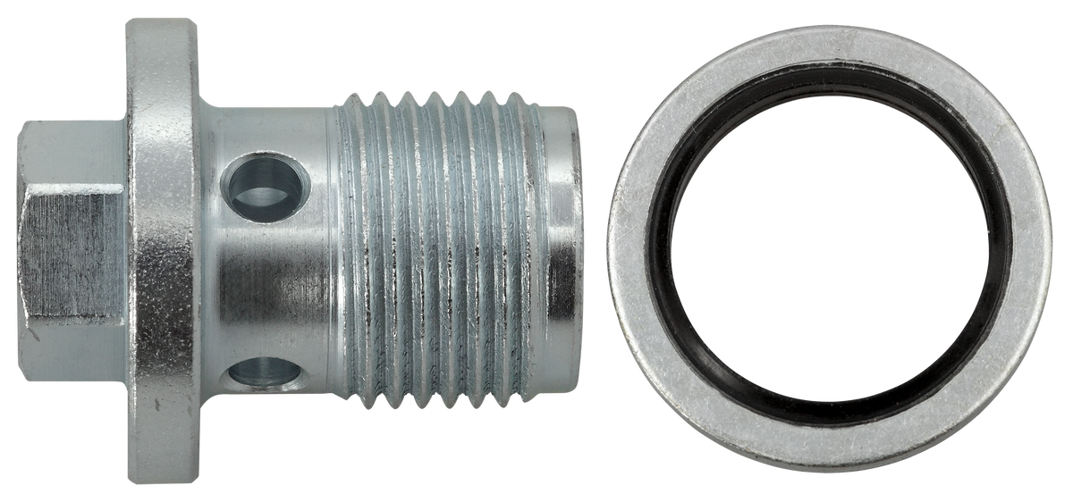 Ölablassschraube M18 x 1,5 x 21 mit Dichtring, Stahl verzinkt