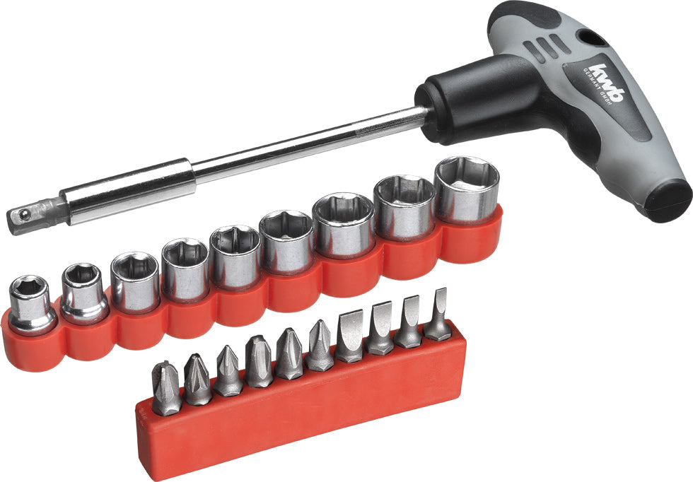T-Griff Schraubendrehersatz mit Magnethalter, 21-tlg.