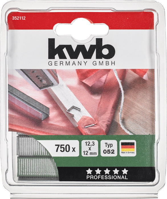 Klammern, 12,3 mm x 12 mm, Flachdraht, Stahl, 750 Stk.